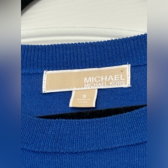 MICHAEL Michael Kors Blue Sweater with Leopard Print - Picture 3 of 7